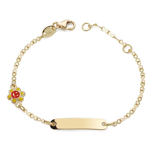 Pulsera Esclava Sol Esmalte 14,5 cm de oro amarillo 18K