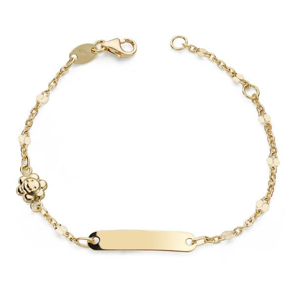 Pulsera Esclava Motivo Sol 14 cm de oro amarillo 18K