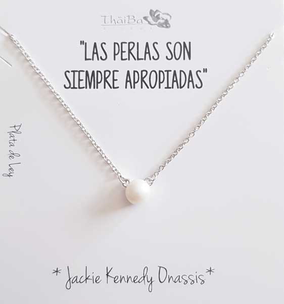 Joyas Con Mensaje - Coll699 Collar Vive - Perla - Senora