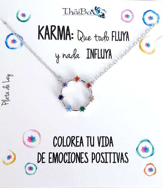 Joyas Con Mensaje - Coll714 Collar Karma Multicolo - Senora