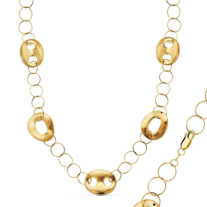 Collar Nudo Barco 46 cm de oro amarillo 18K