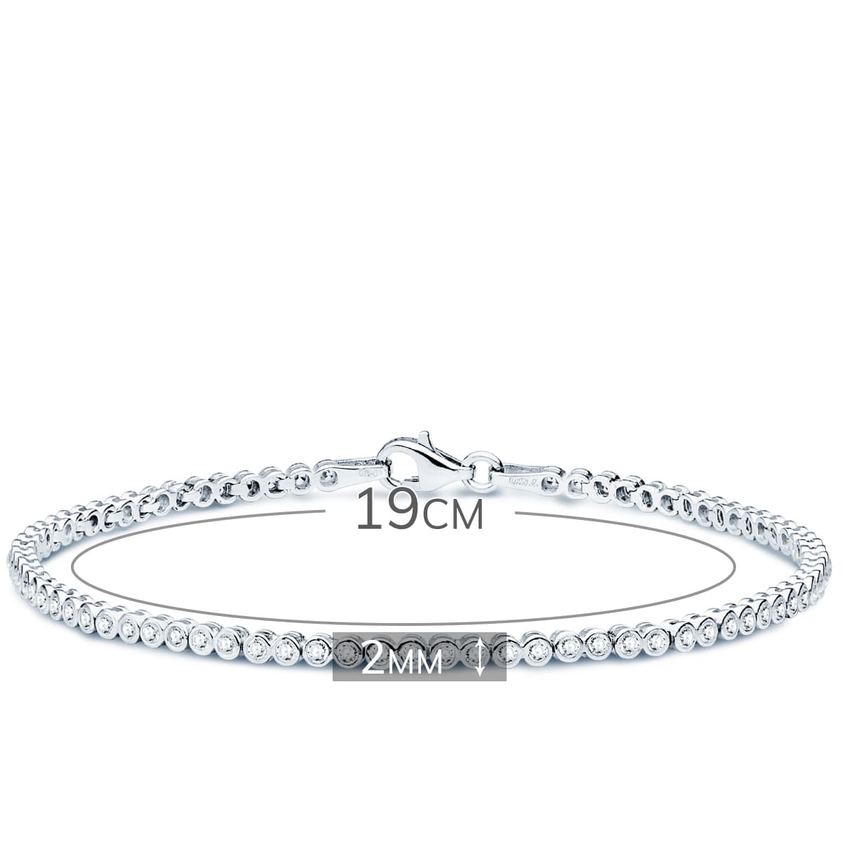 18K PULSERA ORO BLANCO CIRCONITA 19CM