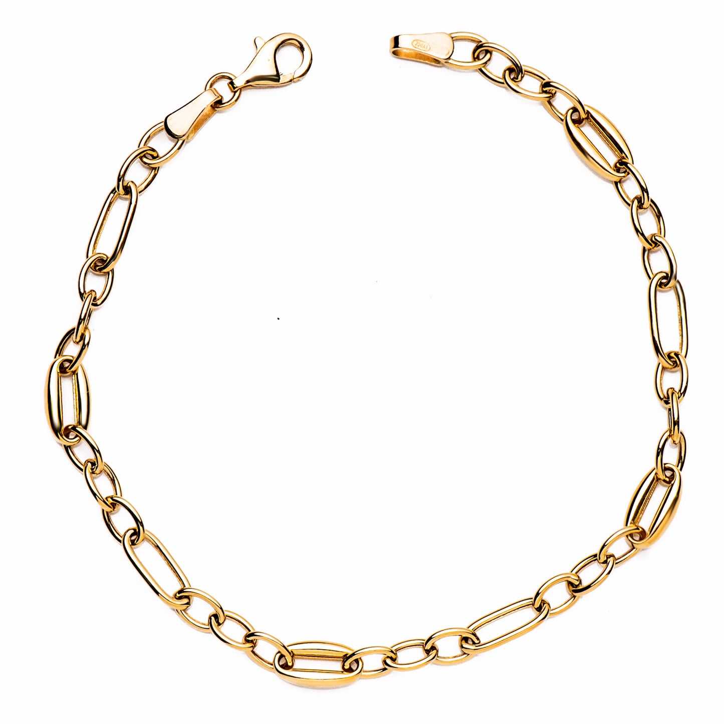 18K PULSERA ORO AMARILLO HUECA ESLABONES ANCHO: 4,5 MM. LARGO: 20CM