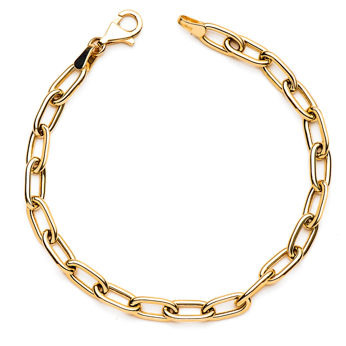 18K PULSERA ORO AMARILLO ESLABONES HUECOS ANCHO: 5 MM. LARGO: 19CM
