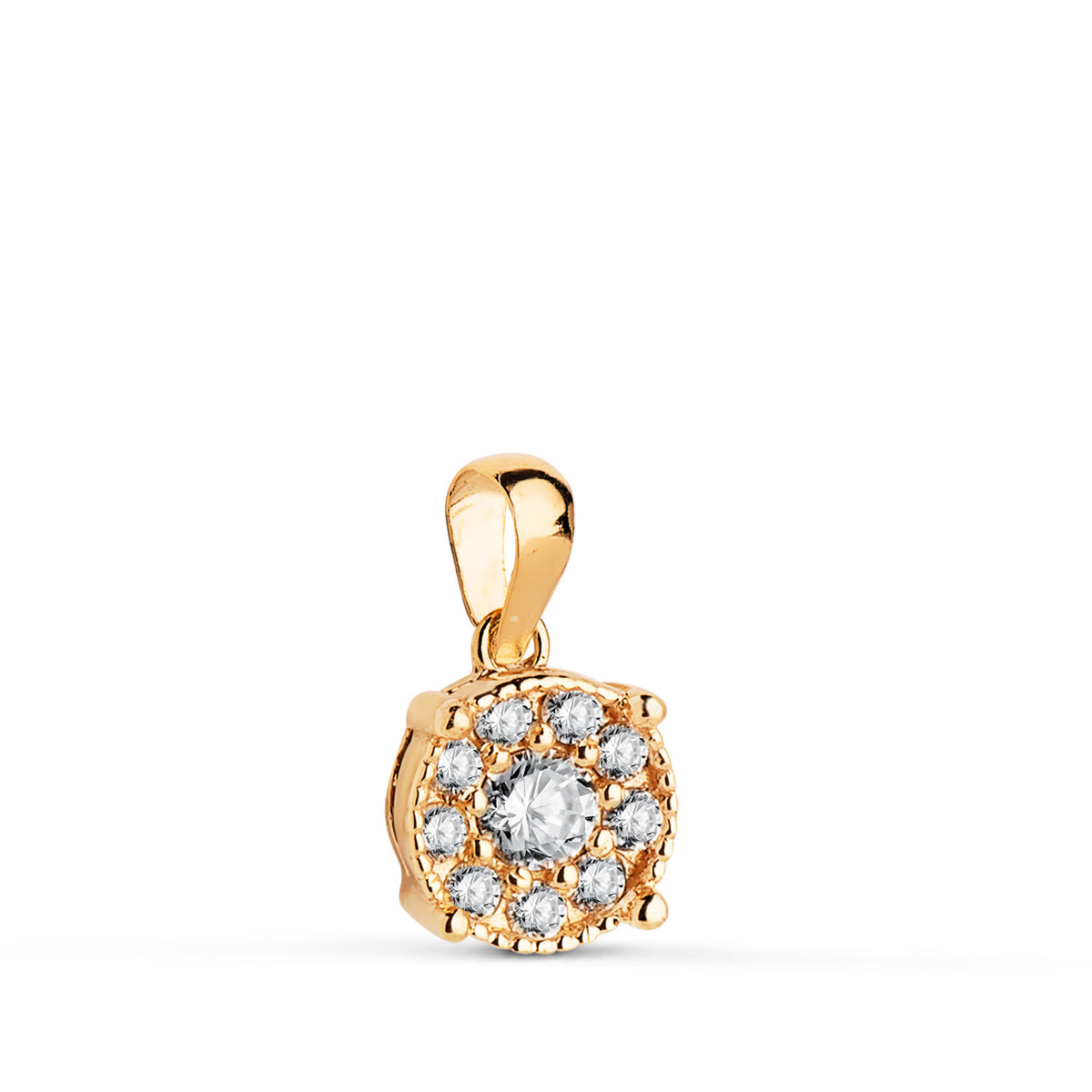 Colgante Diamantes de Laboratorio Talla Brillante 0,182 Qtes. G-vs1. Medida: 8 x 6,5 mm de oro amarillo 18K