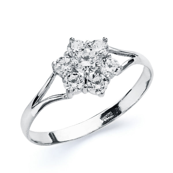 18K SORTIJA ORO BLANCO CUAJO CON CIRCONITAS. ANCHO: 8 MM