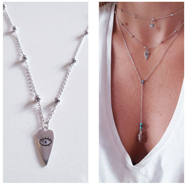 Gargantilla Plata - 3504 Collar Choker Pua Ojo - Senora