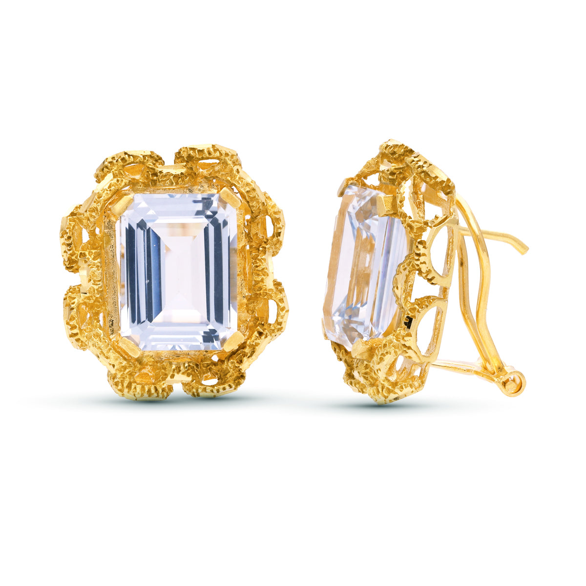 Pendientes Piedra 20 x 17 mm de oro amarillo 18K