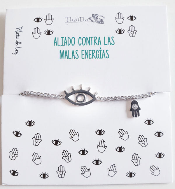 Joyas Con Mensaje - 19138 Pulsera Ojo - Mano - Senora