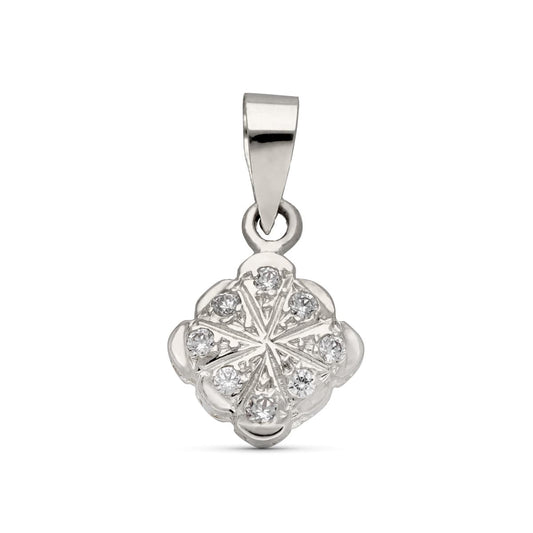 18K COLGANTE ORO BLANCO ROMBO CIRCONITAS