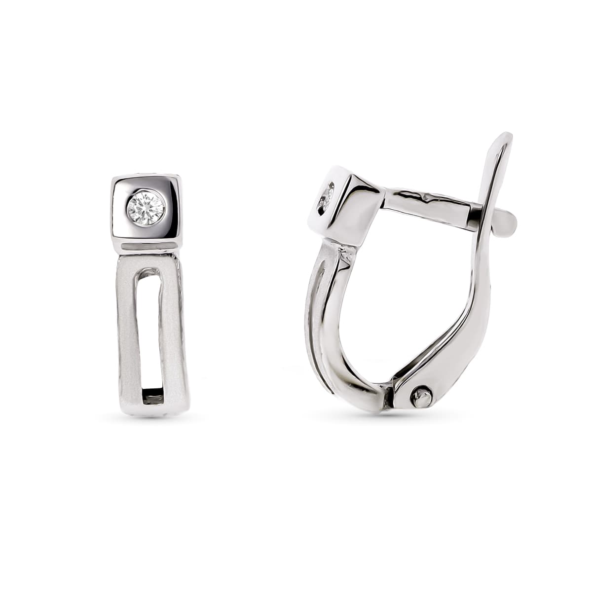 Pendientes con Diamantes Naturales. de oro blanco 18K