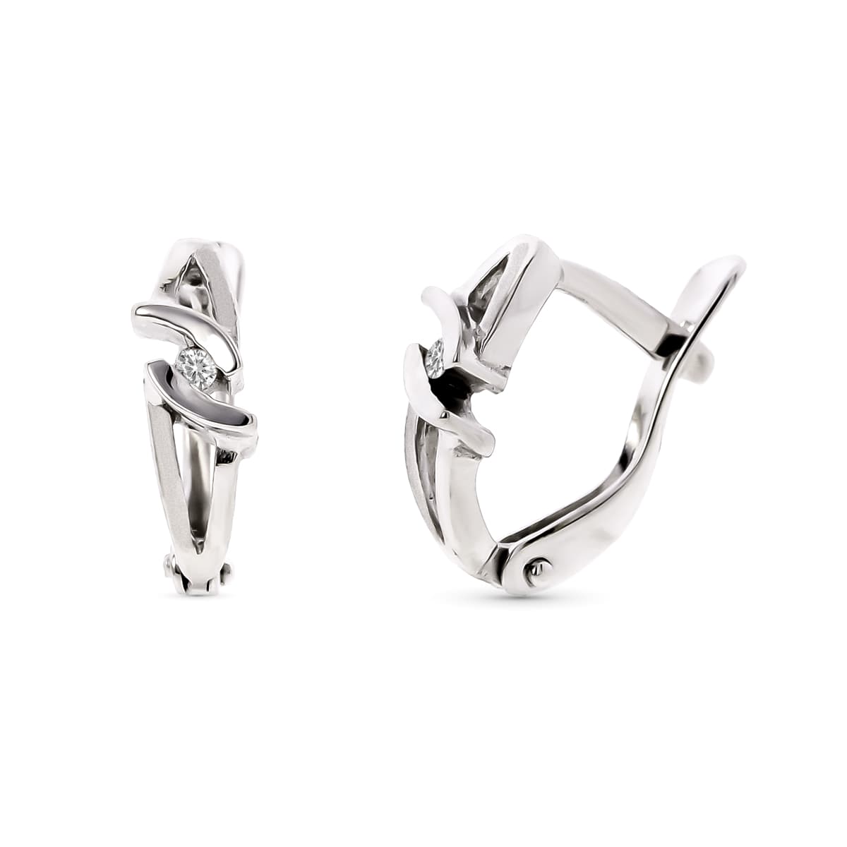 Pendientes Niña con Diamantes Naturales. de oro blanco 18K