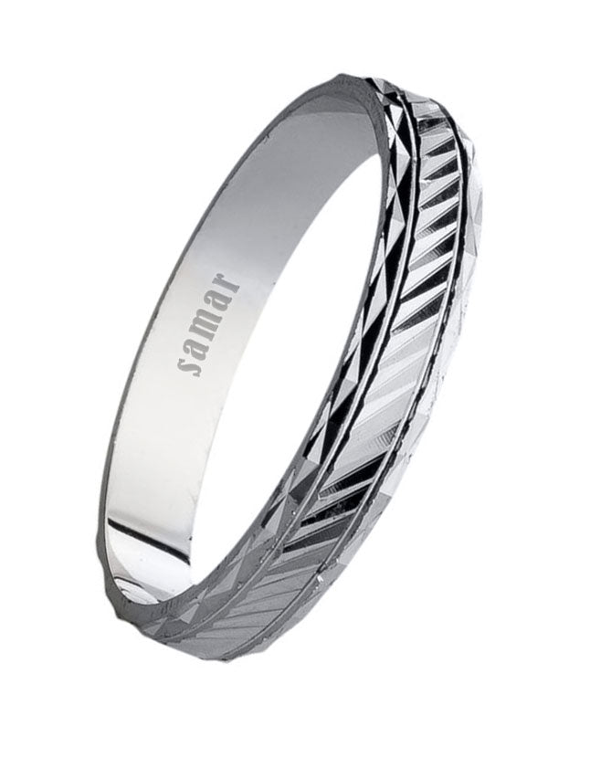Alianzas Plata - 1009Sg Tallada Plana 4 Mm - Unisex