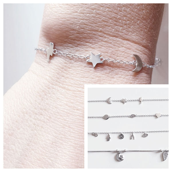 Pulseras - Pul1946 Rayo Estrella Y Luna - Senora