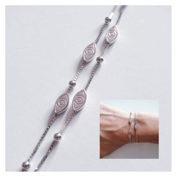 Pulseras - Pul1783 Pulsera Doble Ojos - Senora