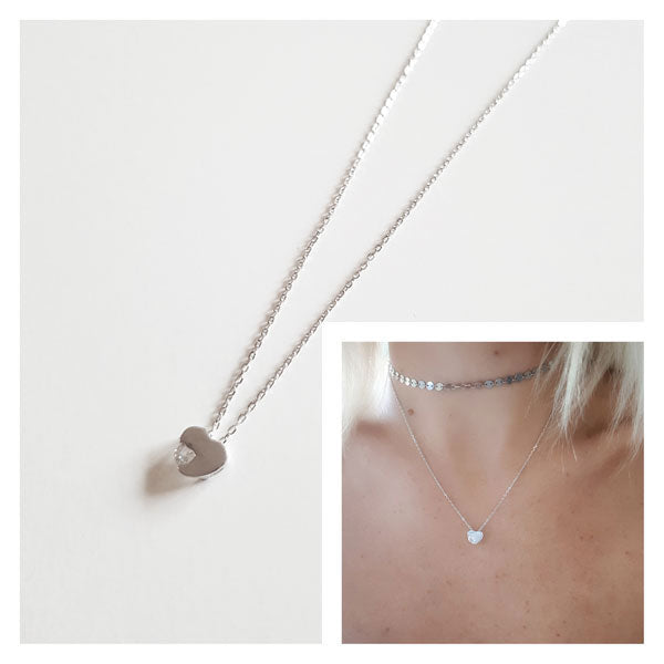 Gargantilla Plata - Coll752 Collar Corazon Shine - Senora