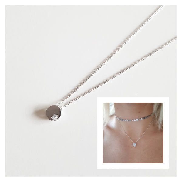 Gargantilla Plata - Coll751 Collar Estrella Shine - Senora