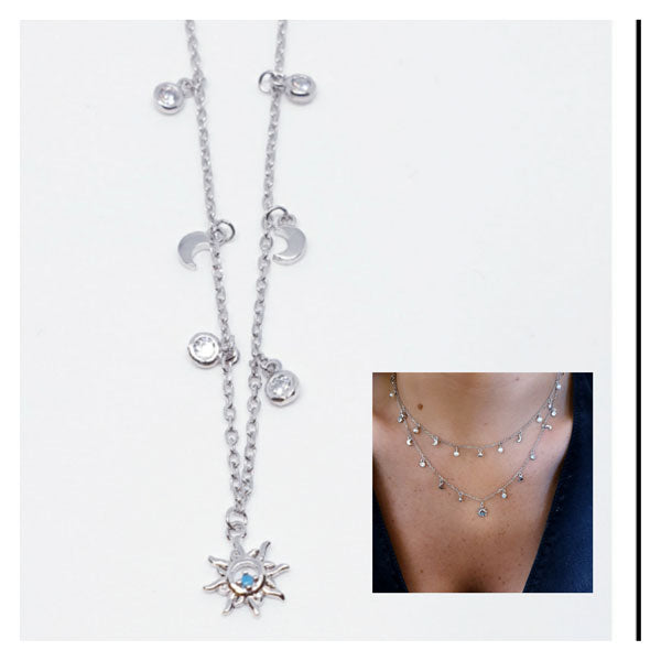 Gargantilla Plata - Coll795 Collar Blue Sun - Senora