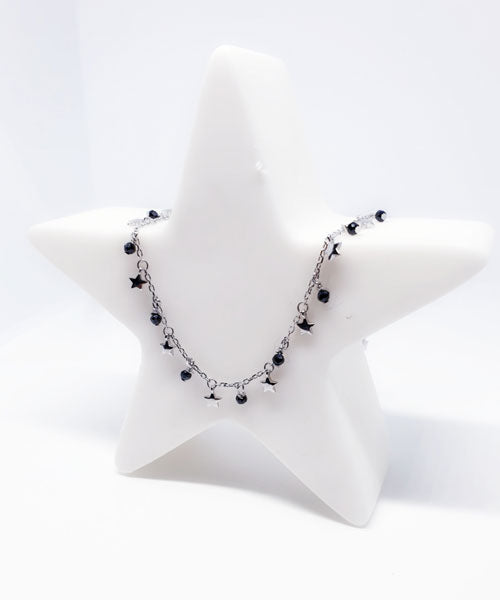 Gargantilla Plata - Coll788-O Collar Estrella Onix - Senora