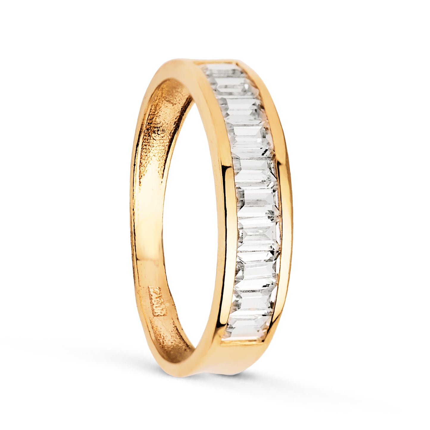 18K ALIANZA O ANILLO ORO AMARILLO CIRCONITA BARRITAS. ANCHO: 4,5 MM