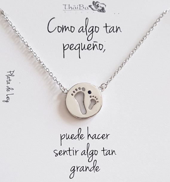 Dia De La Madre - Coll579 Collar Plata Pie Mama - Senora