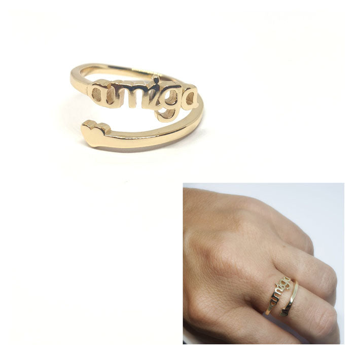 Anillos De Plata - An1298 Amiga Dorado - Senora