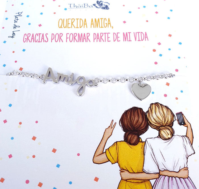 Joyas Con Mensaje - Pul1976 Pulsera Famili Amiga - Senora