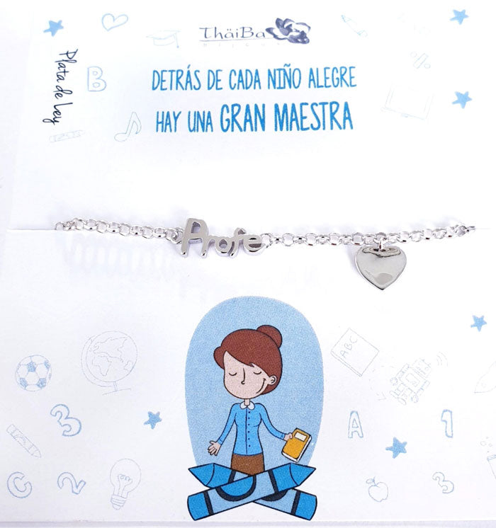 Joyas Con Mensaje - Pul1982 Pulsera Profe - Senora
