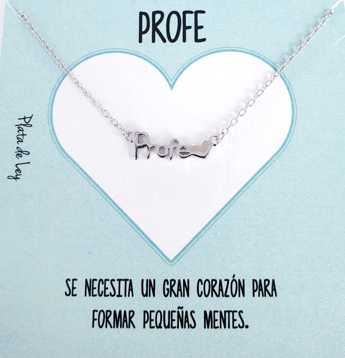 Joyas Con Mensaje - Coll749 Collar Profe - Senora