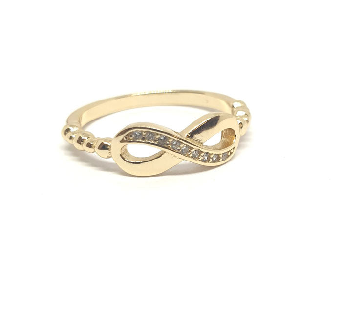 Anillos De Plata - An1292 Anillo Infinito Dorado - Senora