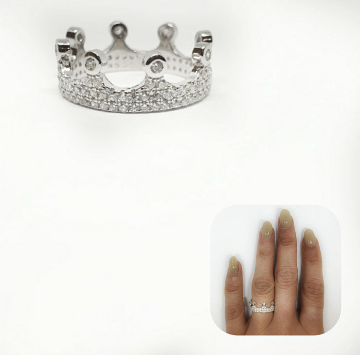 Anillos De Plata - An1263 Corona Circonitas - Senora