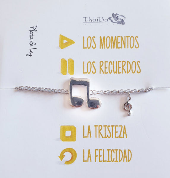 Joyas Con Mensaje - Pul1970 Pulsera Musica - Senora