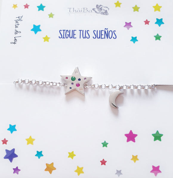 Joyas Con Mensaje - Pul1959 Pulsera Estrella Color - Senora
