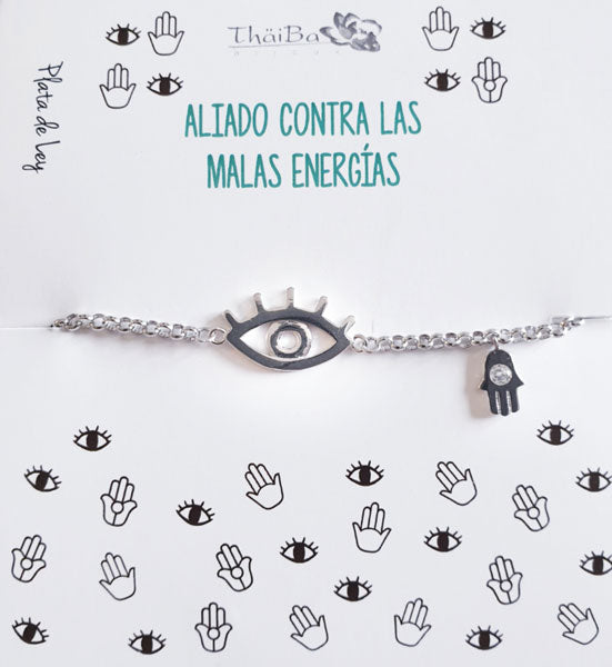 Joyas Con Mensaje - Pul1966 Pulsera Ojo Y Mano - Senora
