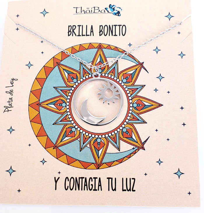 Joyas Con Mensaje - Coll941 Collar Sol Y Luna - Senora