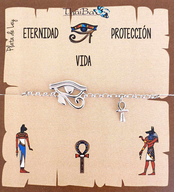 Joyas Con Mensaje - Pul2104 Pulsera Ojo Horus Cruz - Senora