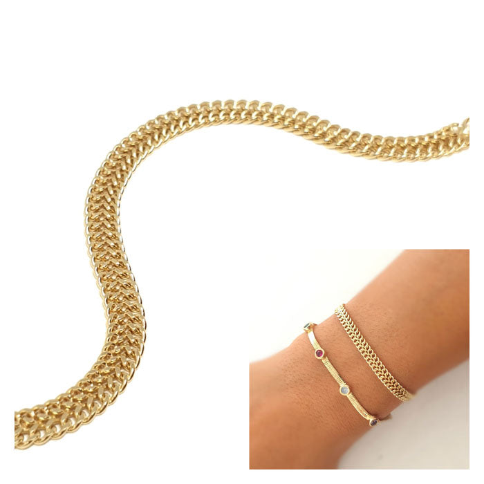 Pulseras - Pul2051 Pulsera Malla Oro - Senora