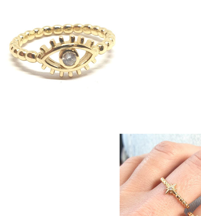 Anillos De Plata - An1320 Anillo Eye Oro - Senora