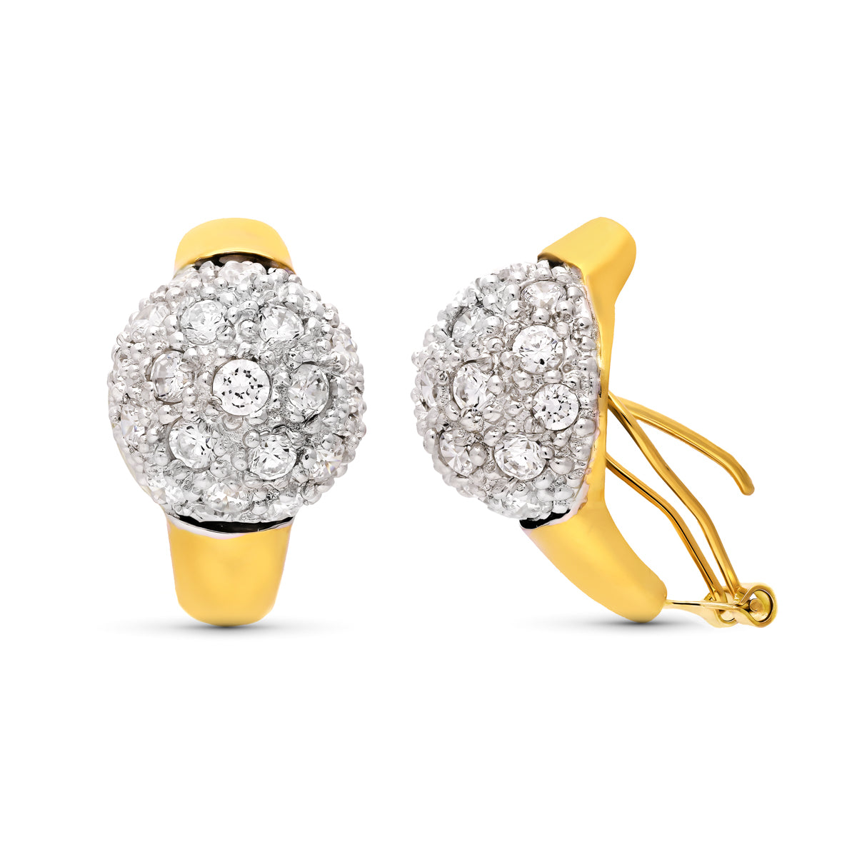 Pendientes Bicolor 21 x 13 mm 18K
