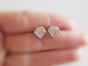 Pendientes - 2665 Forma De Diamantes - Senora