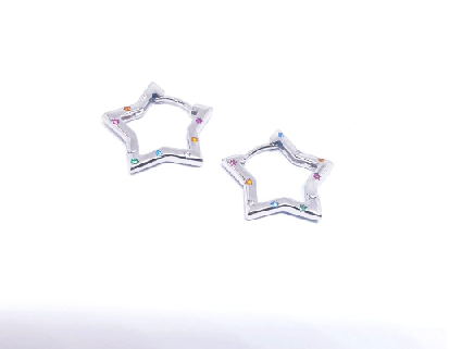 Pendientes - Pend2088 Estrella Colores - Senora