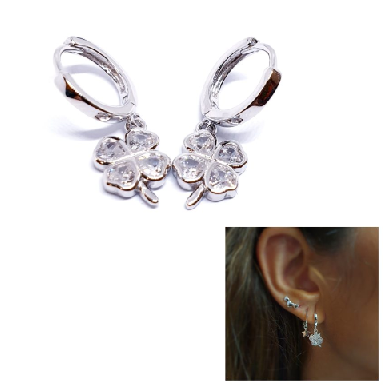 Pendientes - Pend2104 Trebol Blanco - Senora