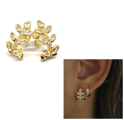 Pendientes - Pend2103 Hojas Oro - Senora