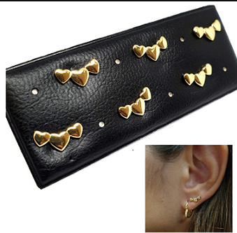 Pendientes - Pack761 Tres Corazon Oro - Senora