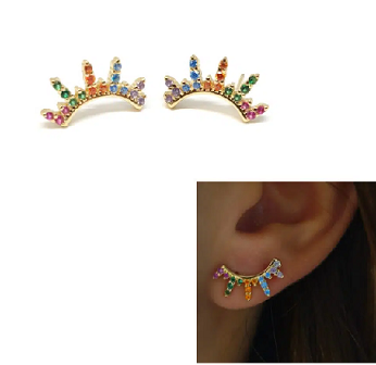 Pendientes - Pend2065 Destellos Colores Oro - Senora