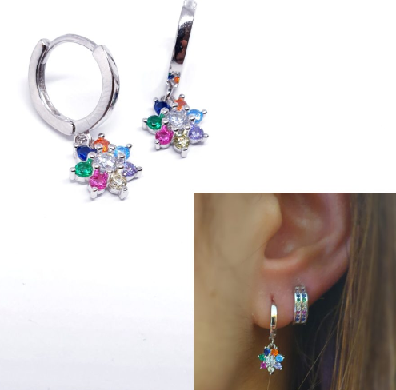 Pendientes - Pend2040 Flor Fantasia - Senora