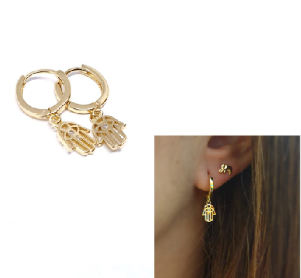 Pendientes - Pend2047 Mano Fatima Oro - Senora