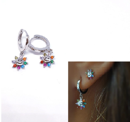 Pendientes - Pend2042 Flor Smile - Senora