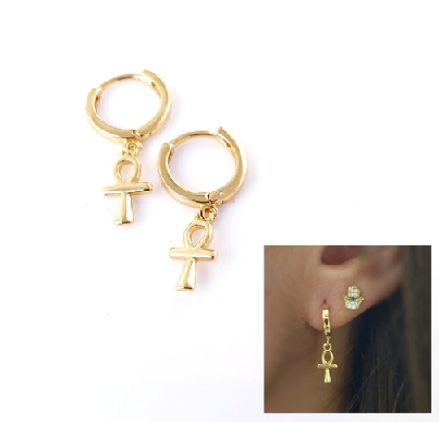 Pendientes - Pend1996 Cruz De La Vida Oro - Senora