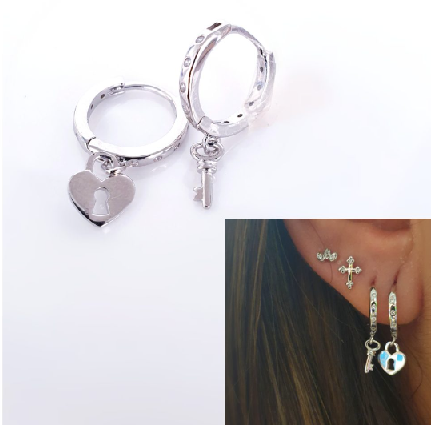 Pendientes - Pend1993 Llave Corazon - Senora